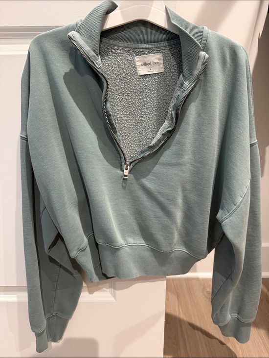 Aritzia Sweaters - Aritzia Wilfred Sage Half-Zip Sherpa Pullover